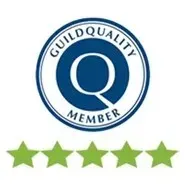 GuildQuality Member seal with a large blue 