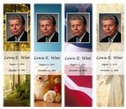 Four book covers featuring Louis E. Wolff portraits with nature, teddy bear, and red ribbon designs