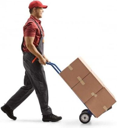Happy Man Moving Boxes