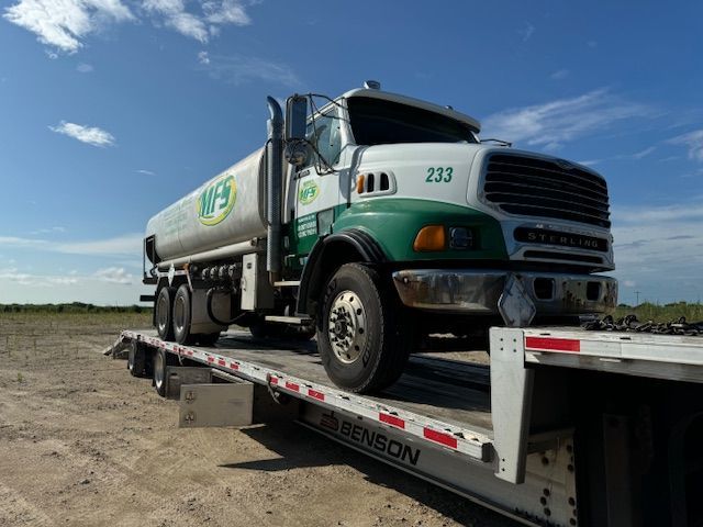 A semi truck with the number 233 on it