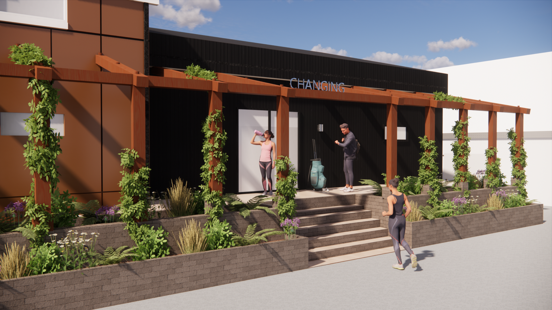 Esdon Architecture. Rendered image, golf club re-design. Wiltshire. 
