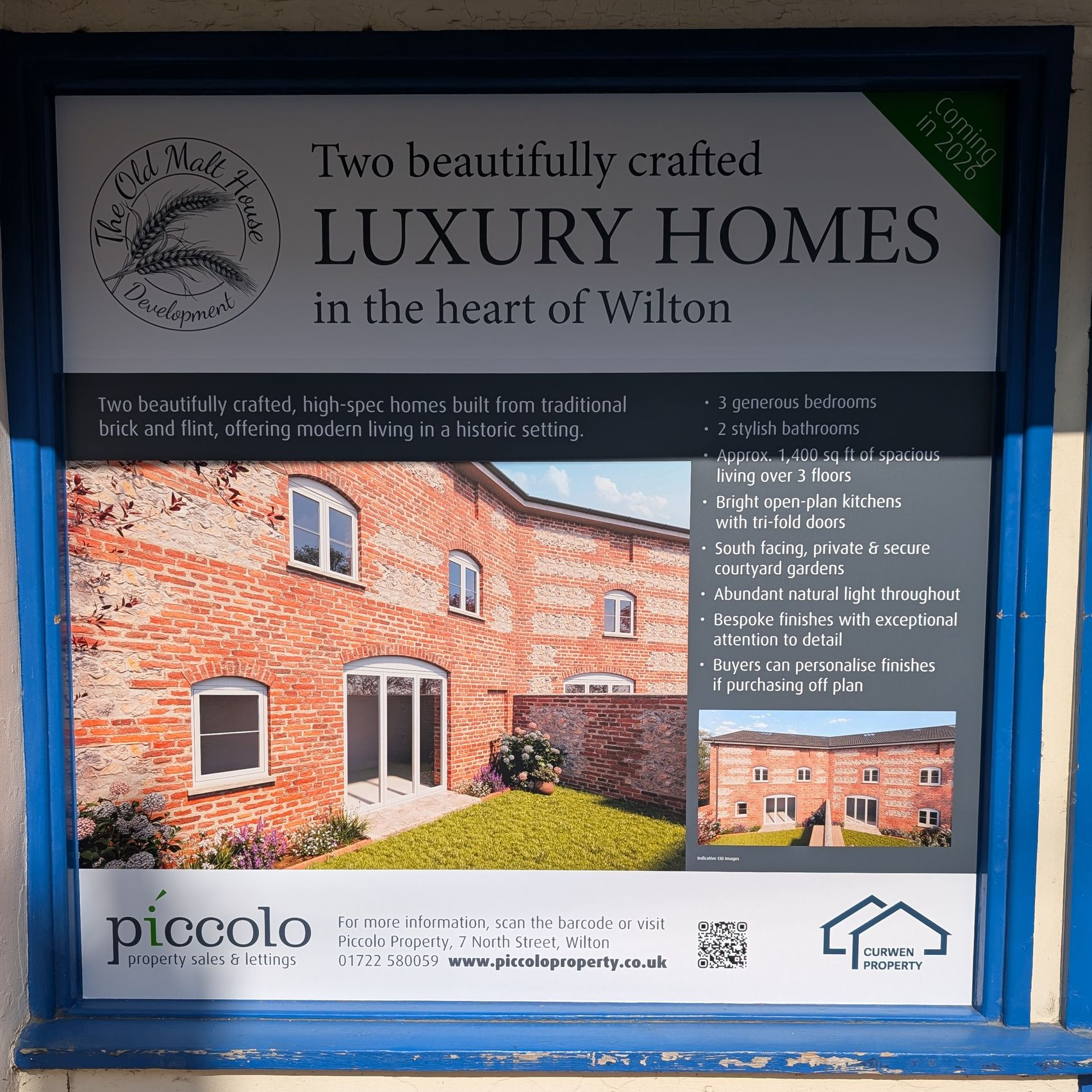 Esdon Architecture. Conversion of commercial charity building. Two new townhouses and two flats. Wilton, Wiltshire. Conservation Area. 