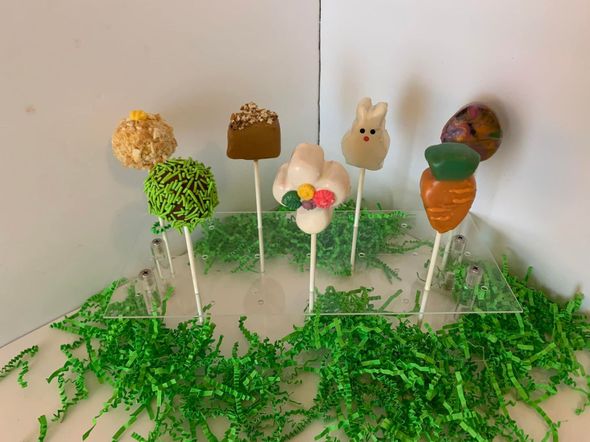 Colorful cake pops on sticks