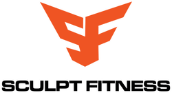 Orange "SF" logo above "SCULPT FITNESS" text.