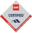 a logo for a certified residential roofing contractor .