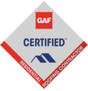 a logo for a certified residential roofing contractor .