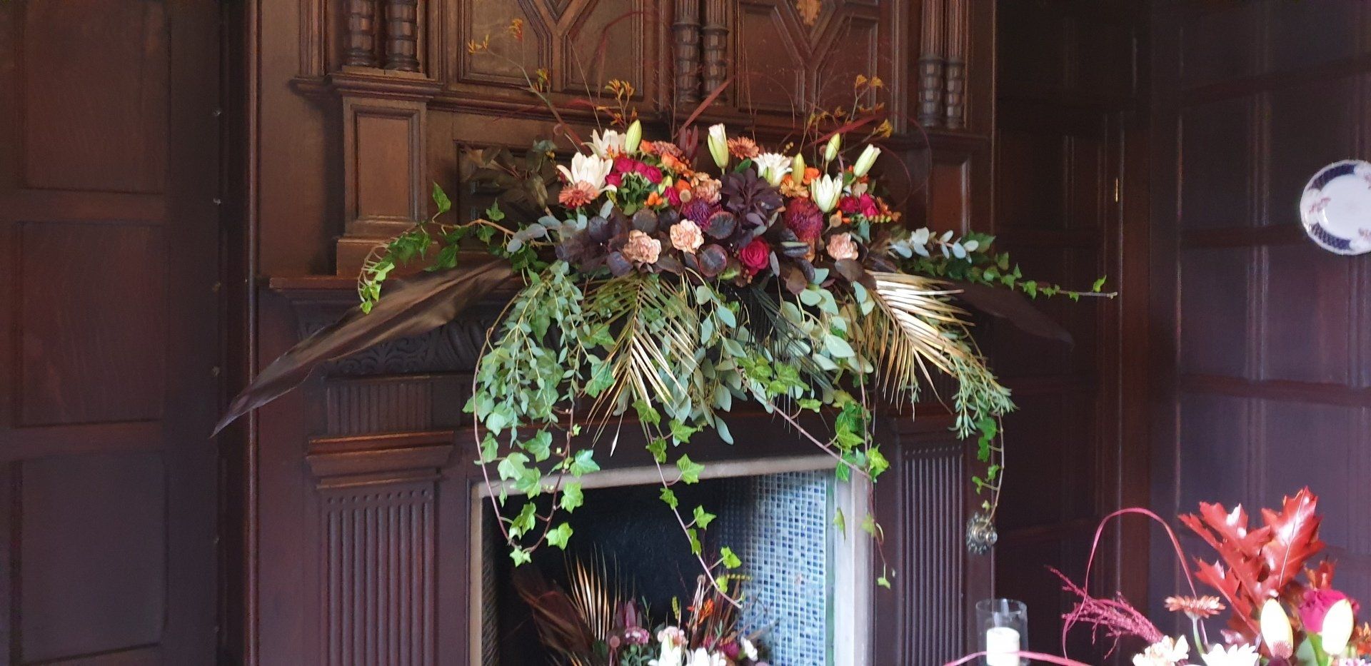 Fireplace flowers