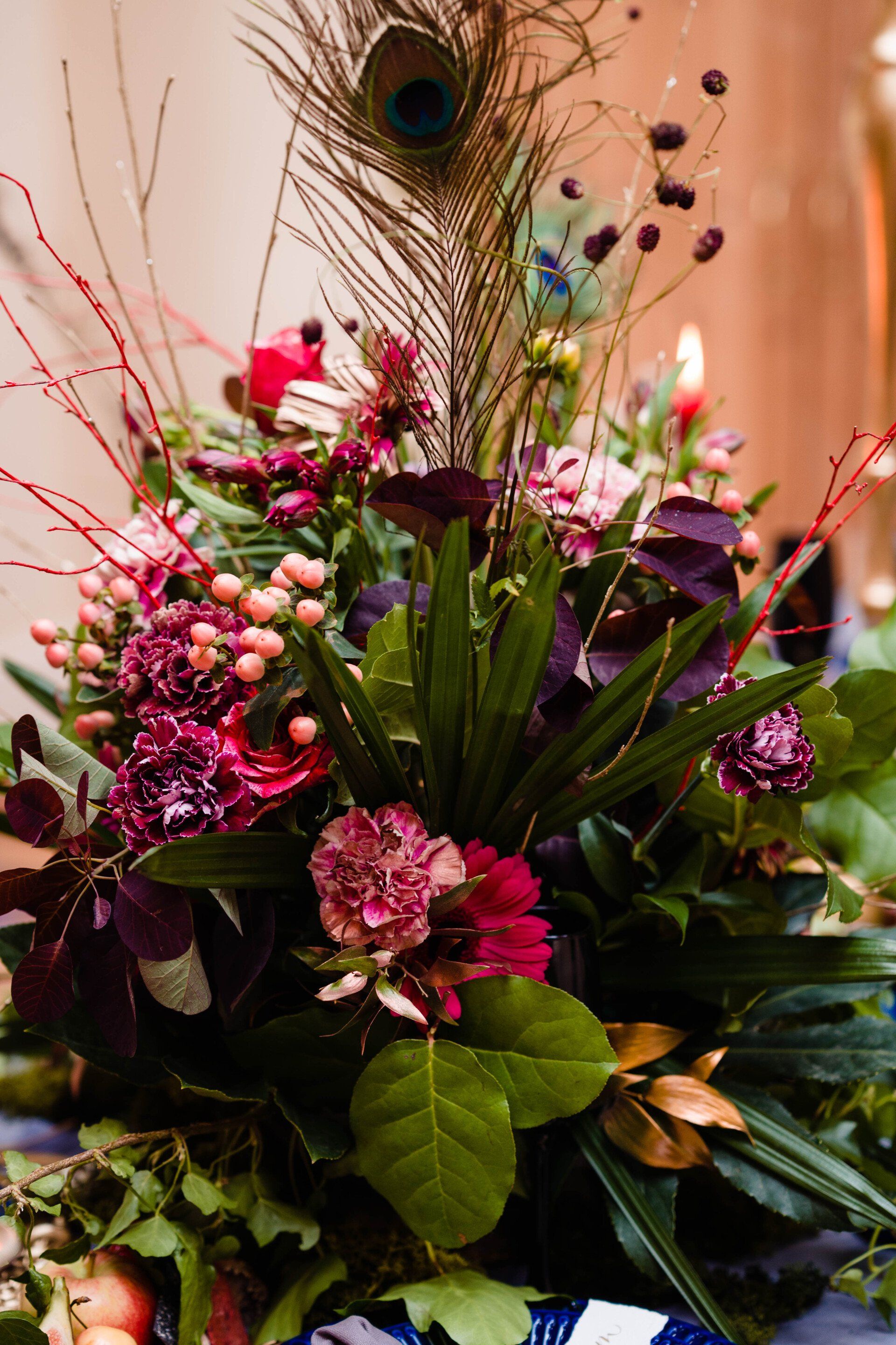 Peacock inspired florals