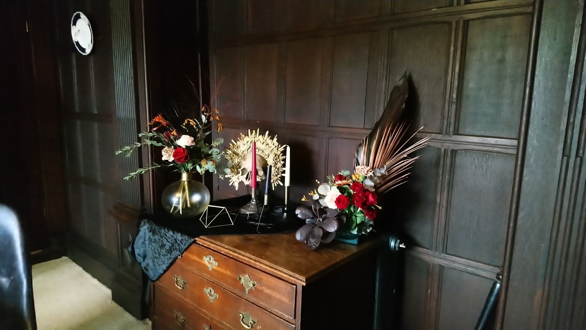 Gothic venue decor flowers