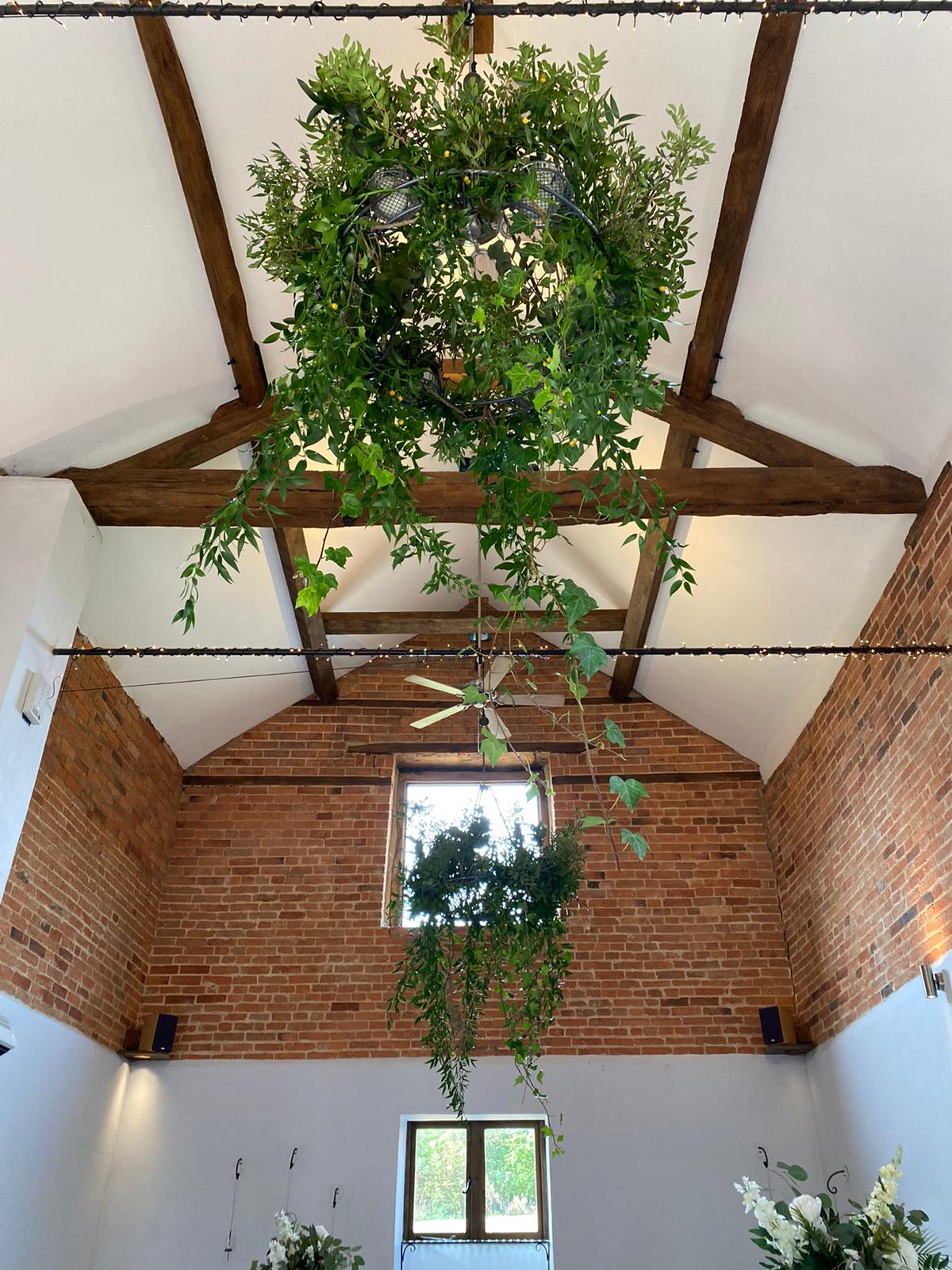 Hanging florals barn events
