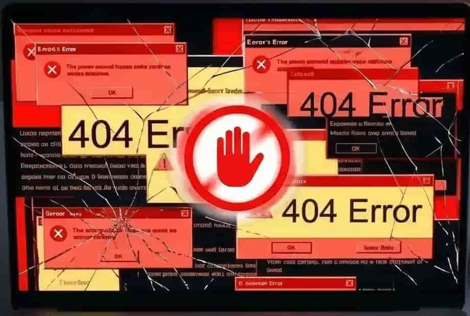 Écran d'ordinateur portable affichant plusieurs messages d'erreur 
