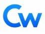 Logo « Cw » bleu dégradé sur fond blanc