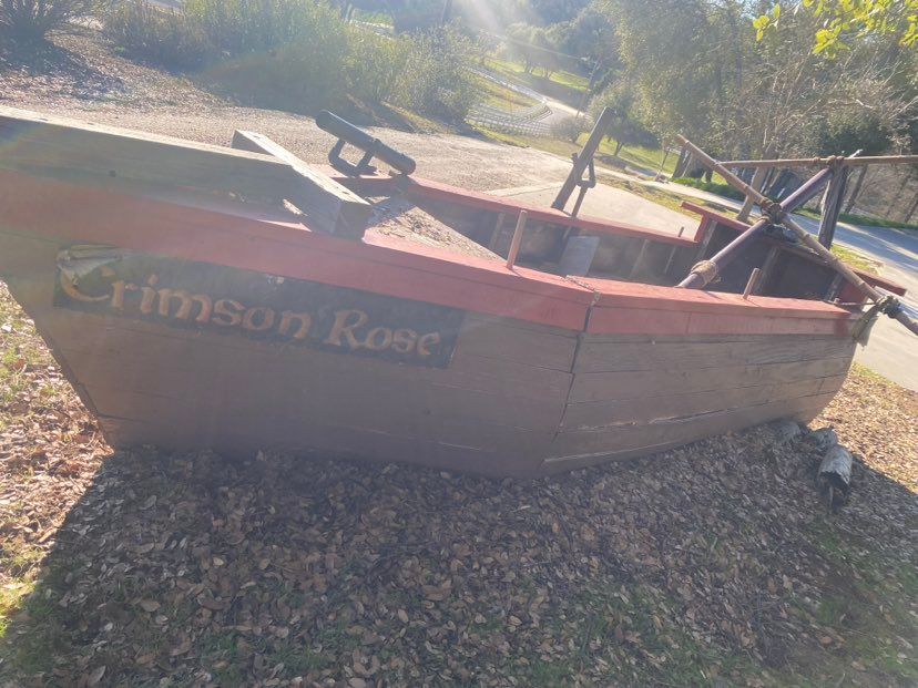 Weathered wooden boat