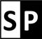 A black and white logo with the letter sp in a square.