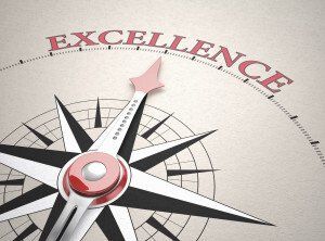 Direction of Excellence, Compass concept, 3d render
