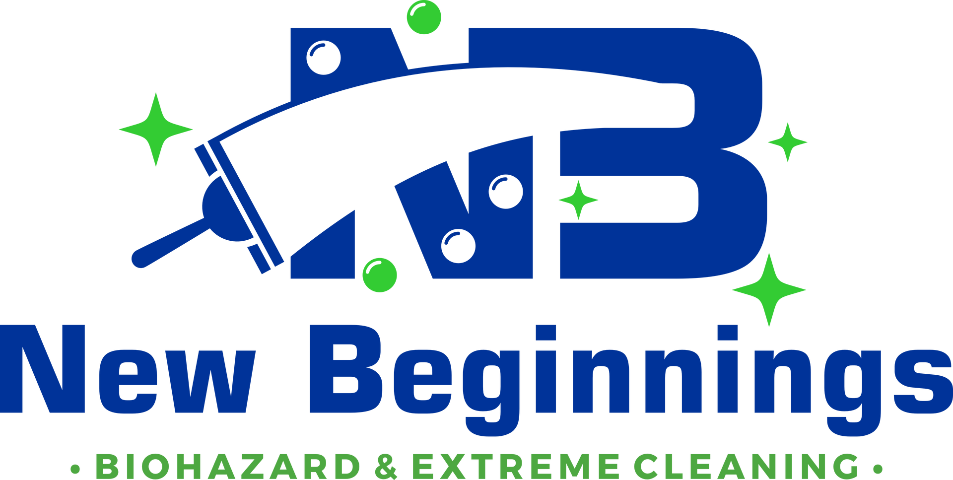 Logo for New Beginnings cleaning company: blue