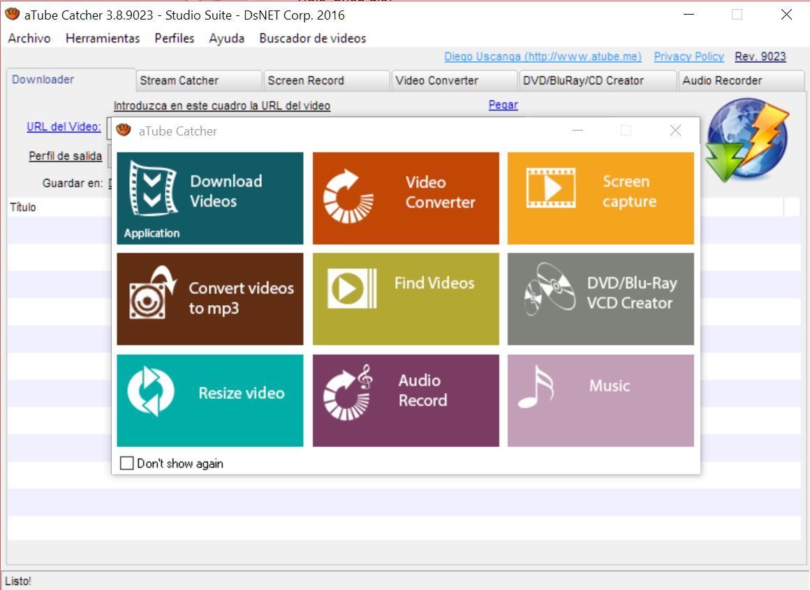 A screenshot of the ATube Catcher video converter app on a computer.