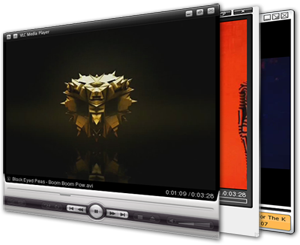 A screenshot of the VLC video player. the HUD displays a lion on the screen.