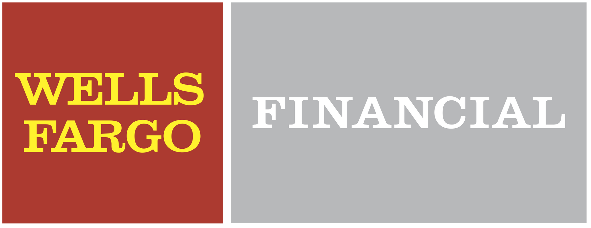 Wells Fargo Financial logo in red and gray with yellow and white text.