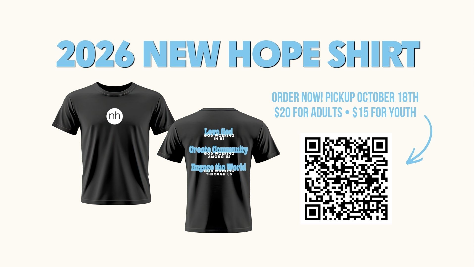 New Hope church t-shirt