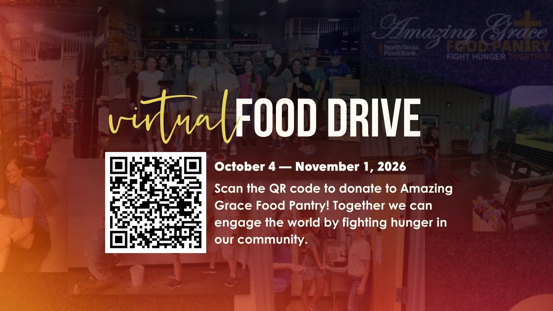 Virtual Food Drive benefiting Amazing Grace Food Pantry in Wylie, TX. Give online to help families in our community eat!