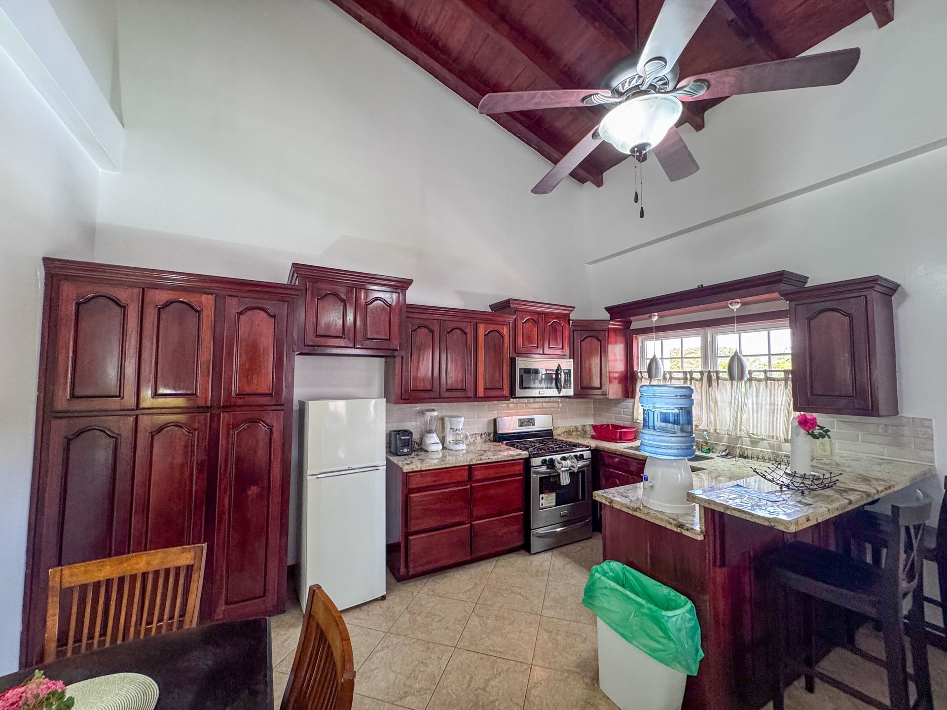 Convenient kitchenette for preparing light meals in the studio apartment, in Hopkins Village
