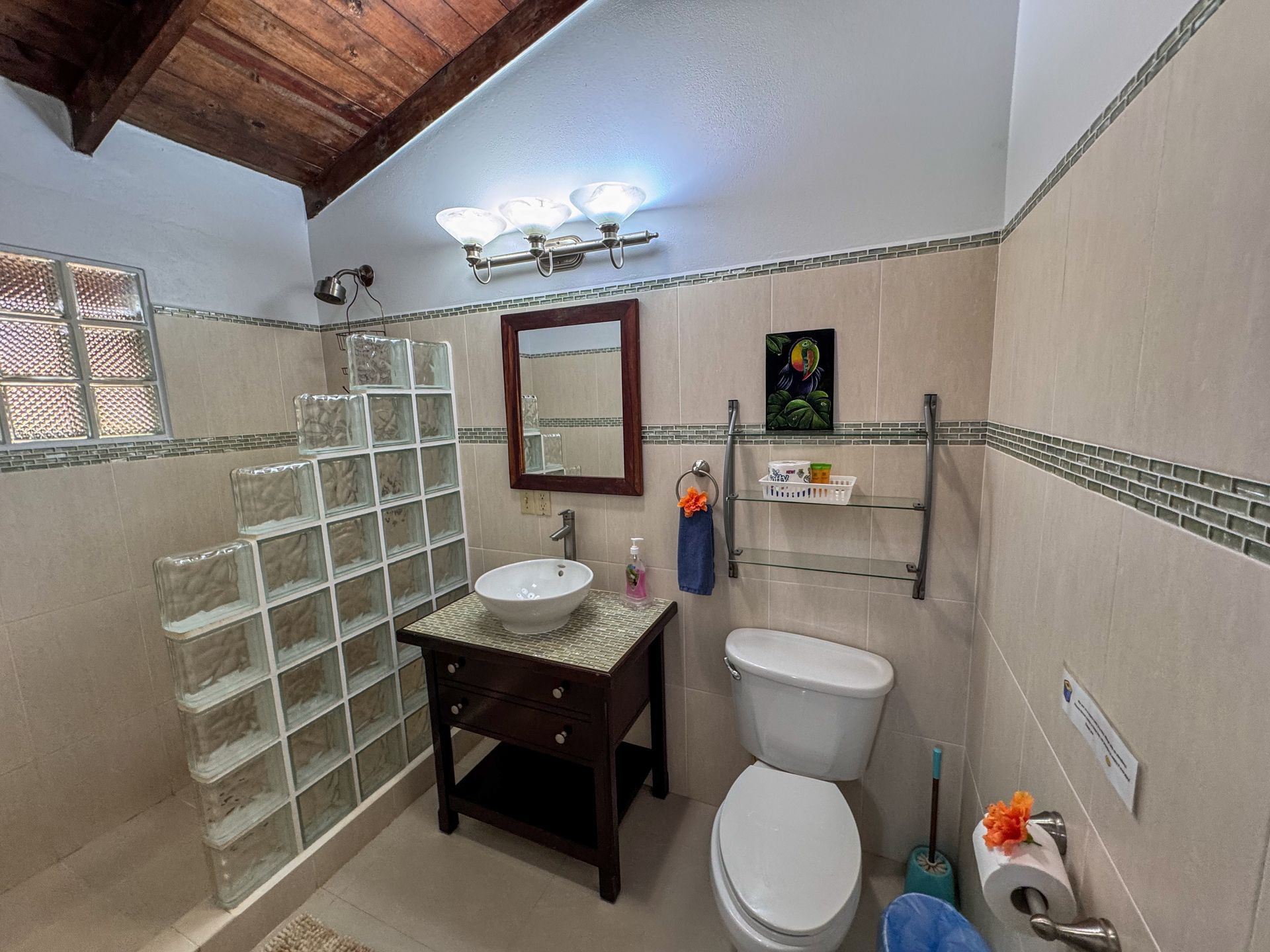 Cozy standard room bathroom at Caribbean Shores B&B, Hopkins  Village