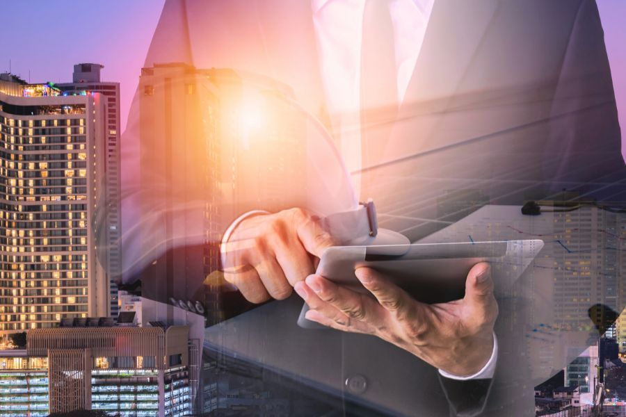 Man Holding Tablet
