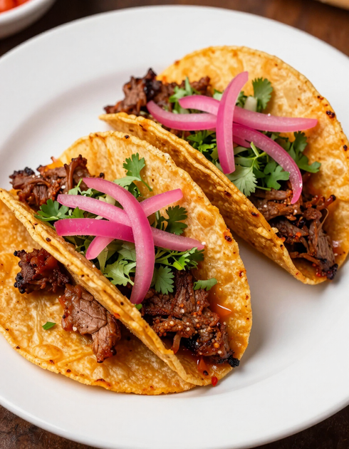 Plate of three street tacos