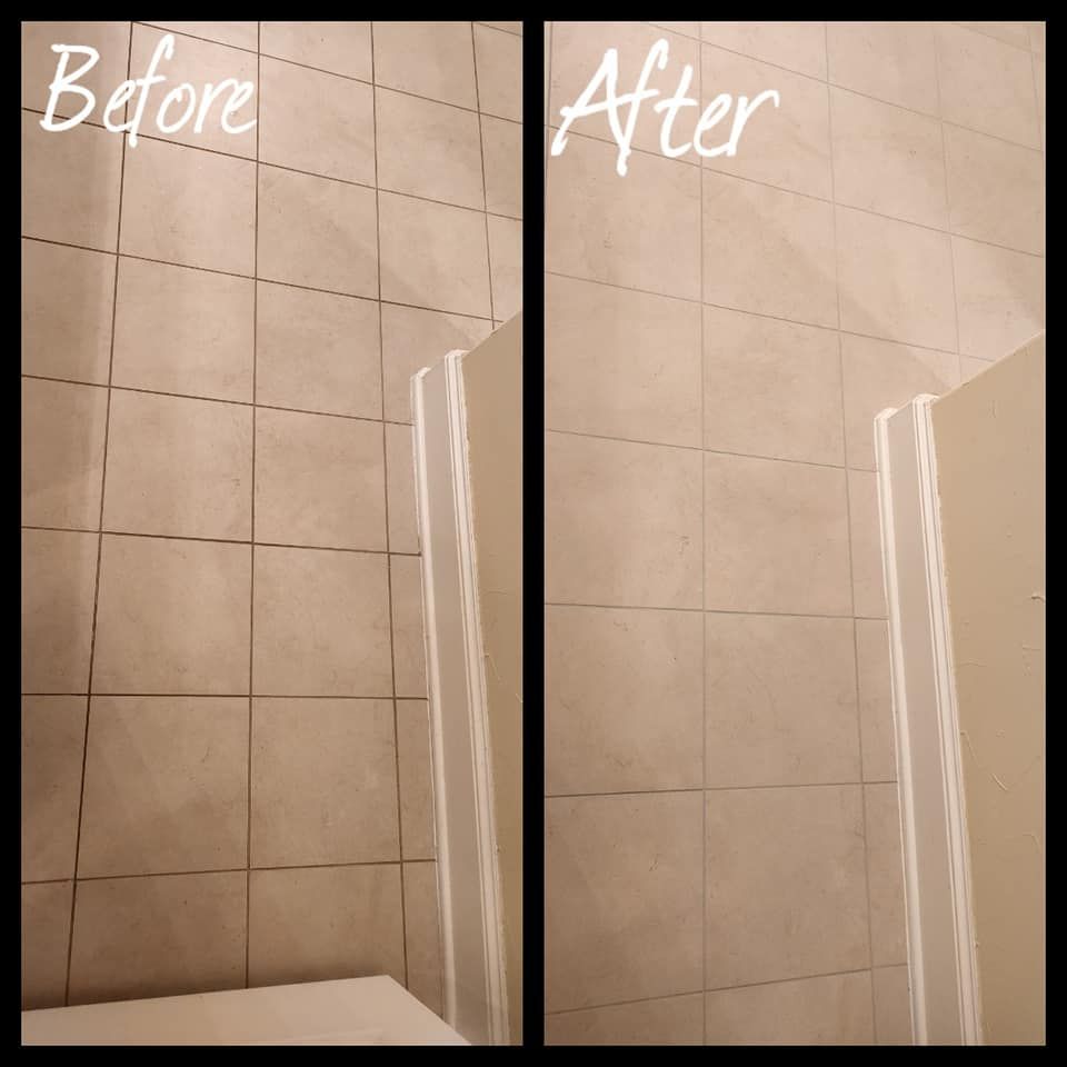 A before and after picture of a bathroom
