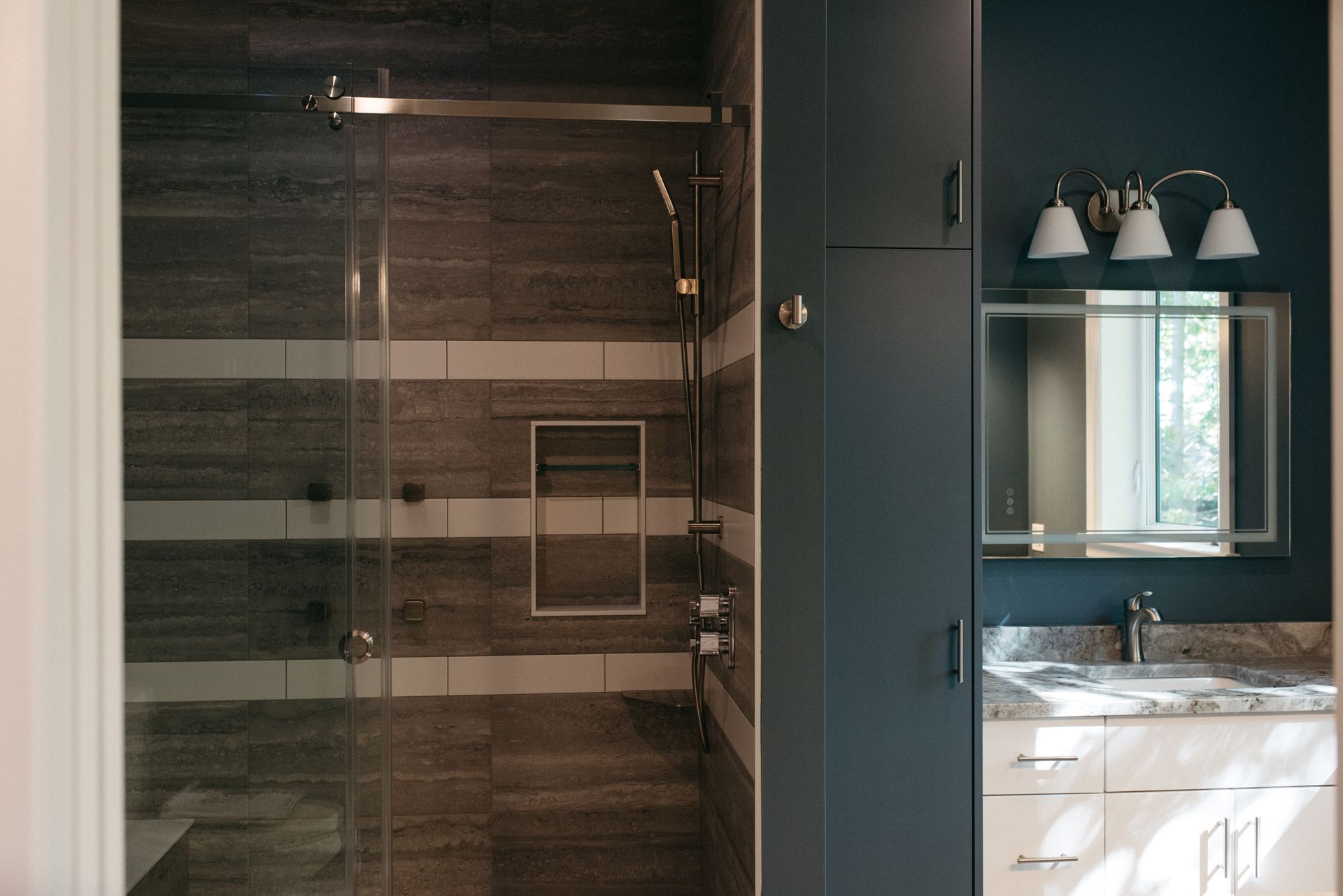 Beautiful custom bathroom with walk in shower