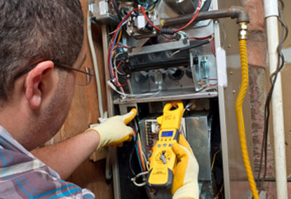 Repairman conducting HVCA repair