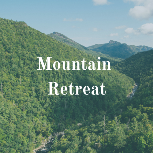 Green mountain range with