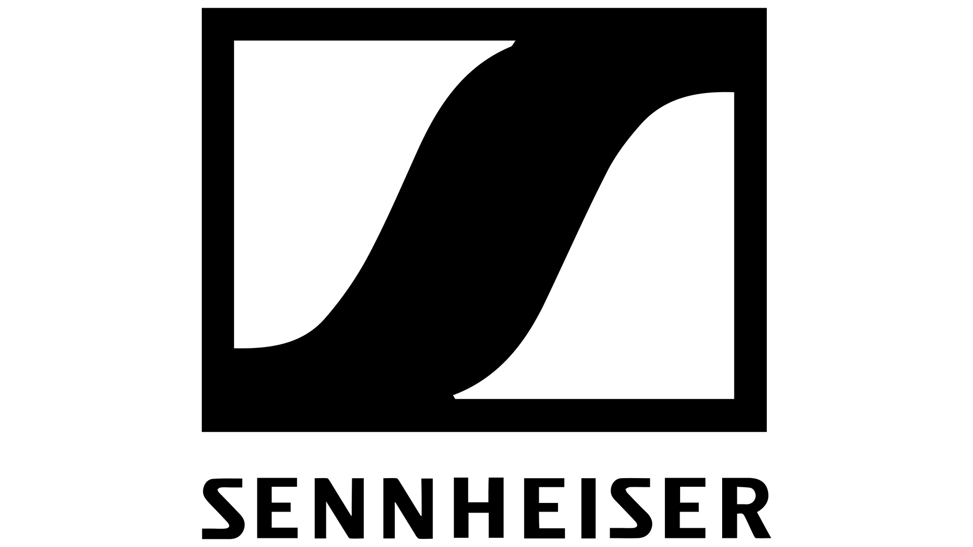 Sennheiser logo in black and white with stylized S above the brand name
