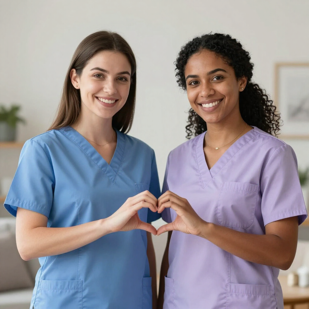 two home health aides working together as a team
