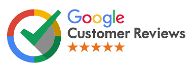 A google customer reviews logo with a check mark in a circle.