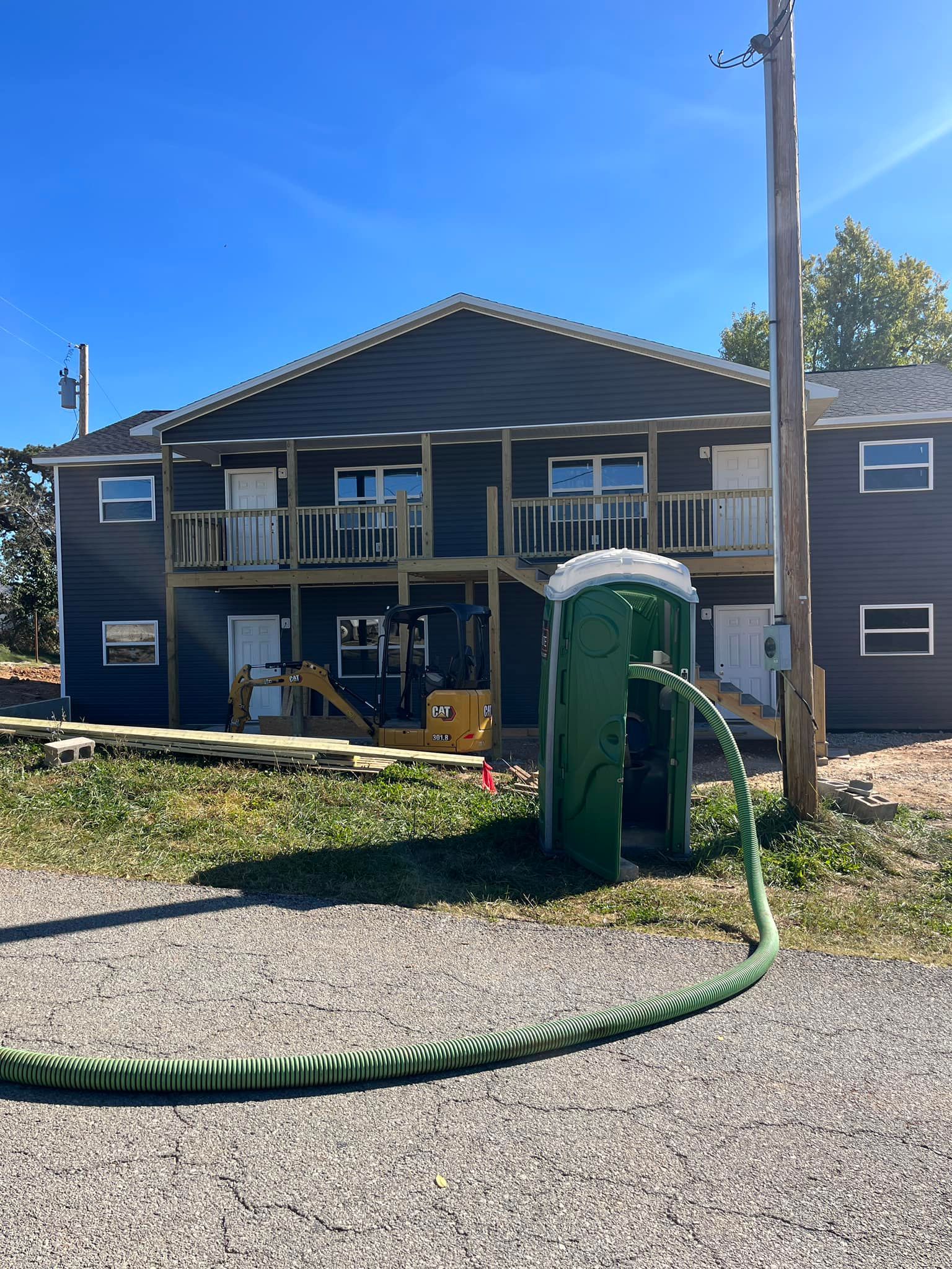 Porta Potty Vacuum Truck Service being done in Ft. Leonard Wood, MO