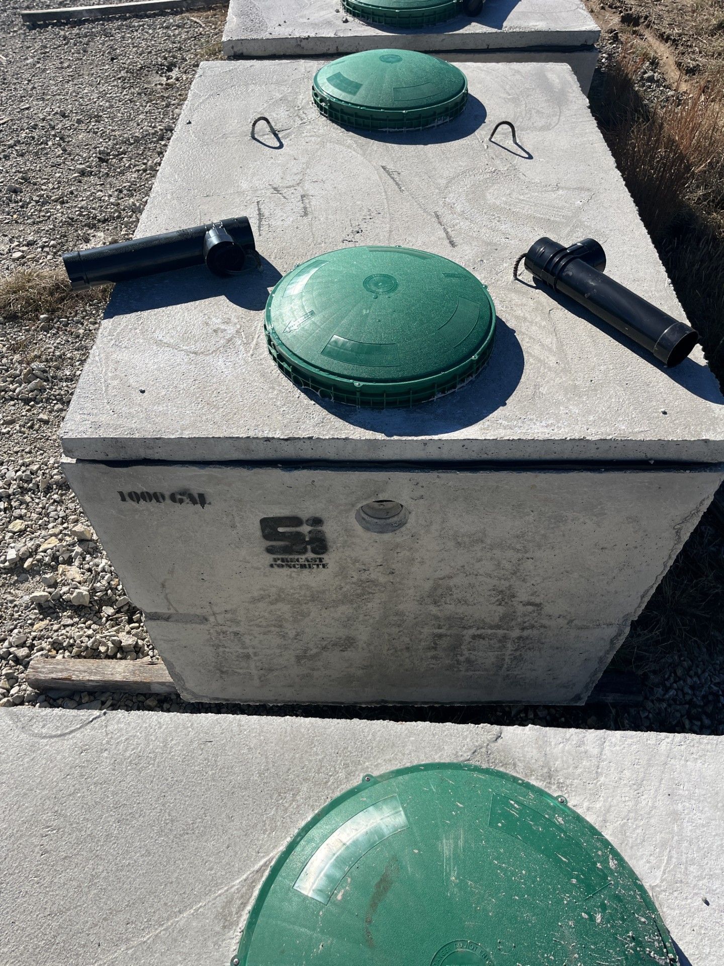 New concrete septic tank ready for installation in Ft. Leonard Wood MO
