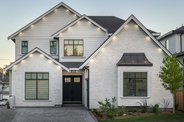 White brick veneer on a home