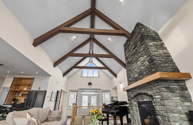 ChamClad woodgrain panels on a vaulted ceiling
