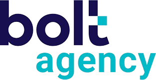 Bolt Agency logo: dark blue
