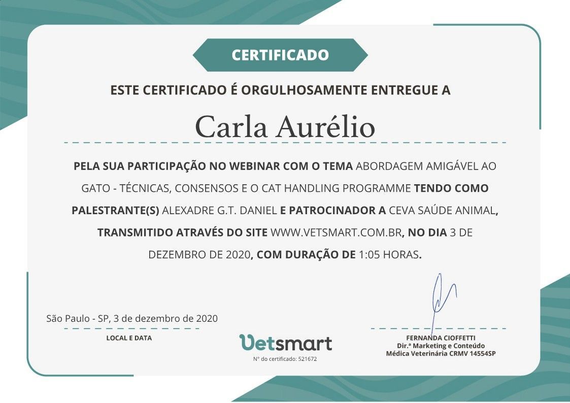 gatil mozziland certificado carla