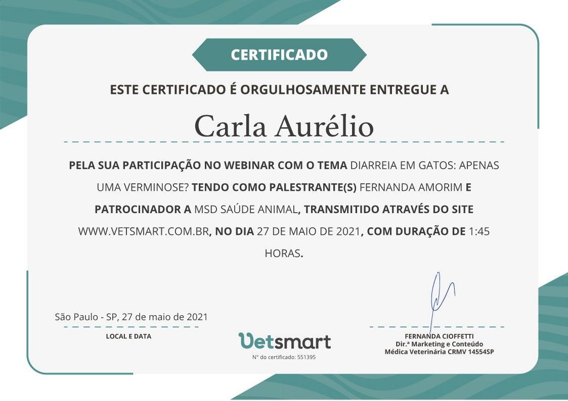 gatil mozziland certificado carla