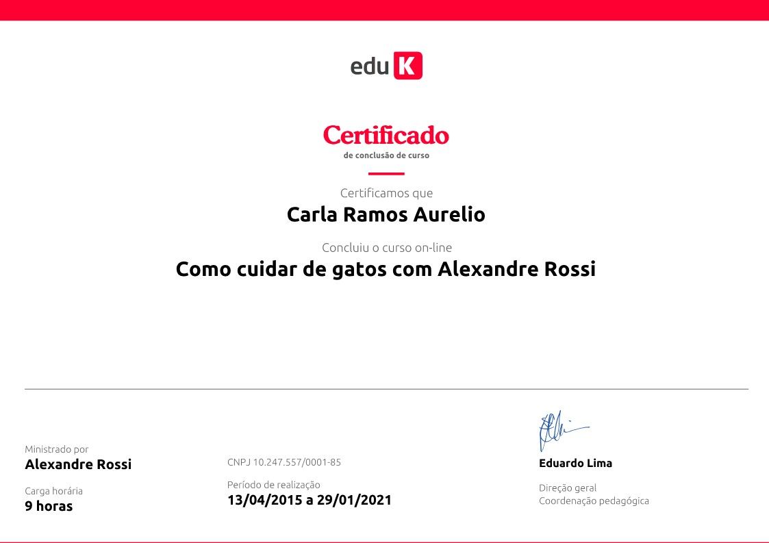 gatil mozziland certificado carla