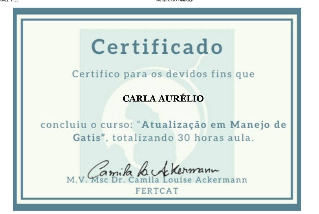 gatil mozziland certificado carla
