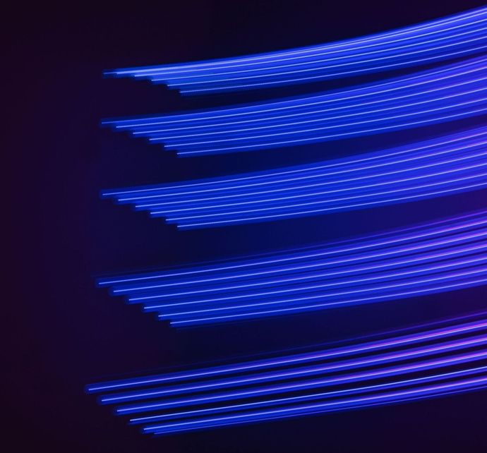 An image of abstract artwork with multicolored lights.