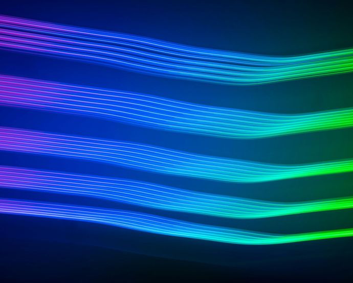 An image of abstract artwork with multicolored lights.