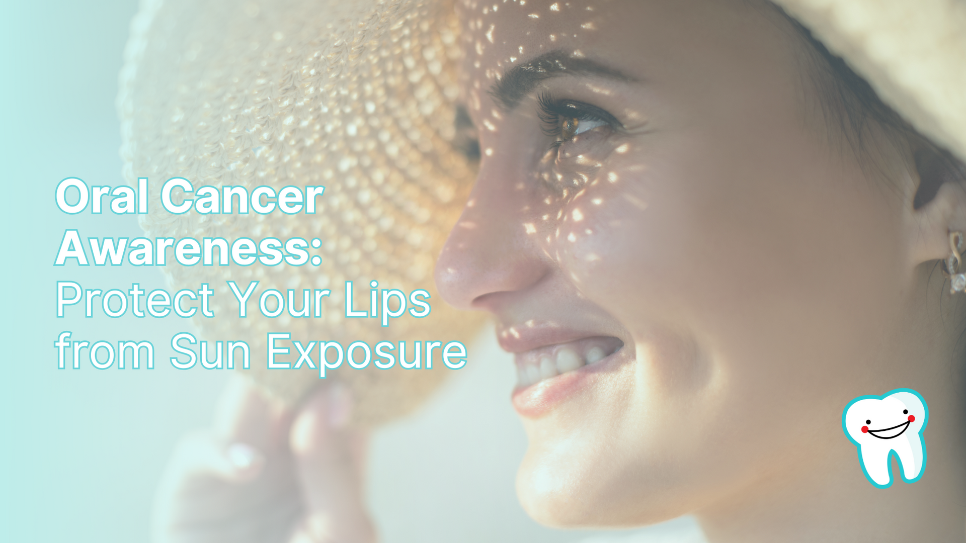 A woman wearing a hat is smiling and wearing sunscreen on her face.