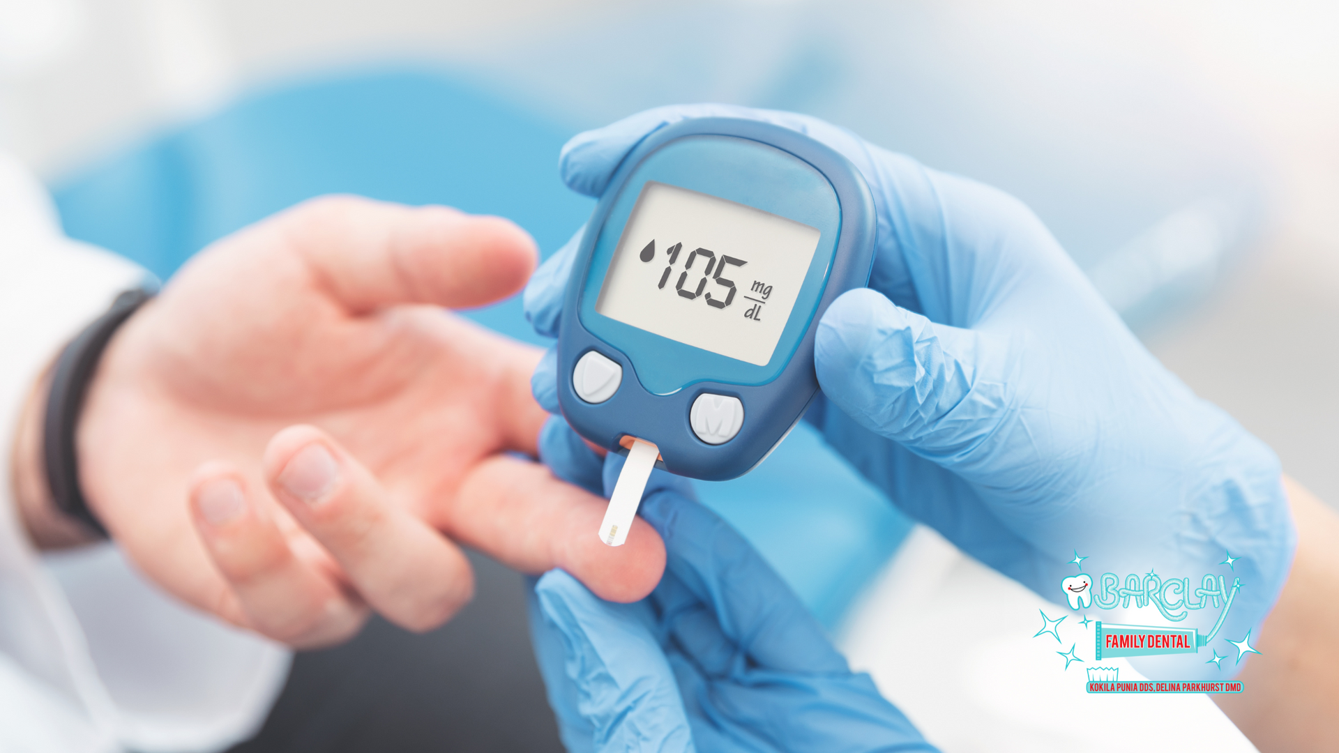 A person is being tested for diabetes by a doctor.