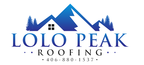 A logo for a roofing company called Lolo Peak Roofing